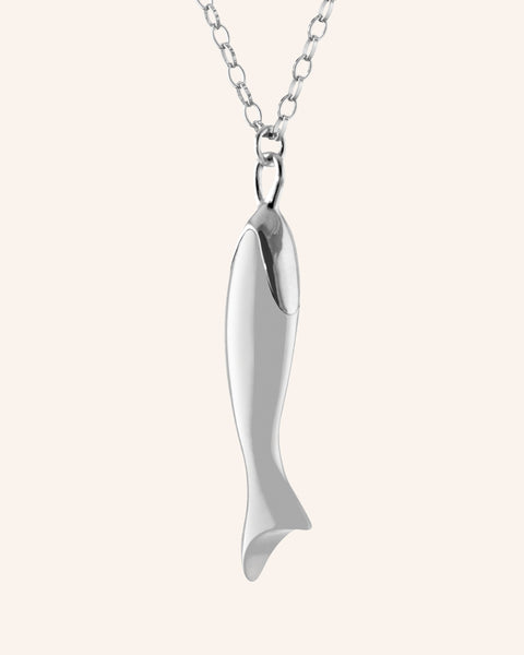 Monica Rich Kosann Sterling Silver and Ceramic Fish Charm on Small Belcher Chain, 30