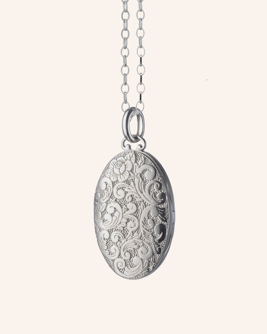 Medium Oval Floral Patterned Locket