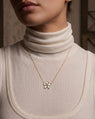 Love Flower 18K Gold Necklace with Blue Topaz