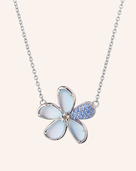 Mother of Pearl & Blue Topaz Flower Necklace | Monica Rich Kosann