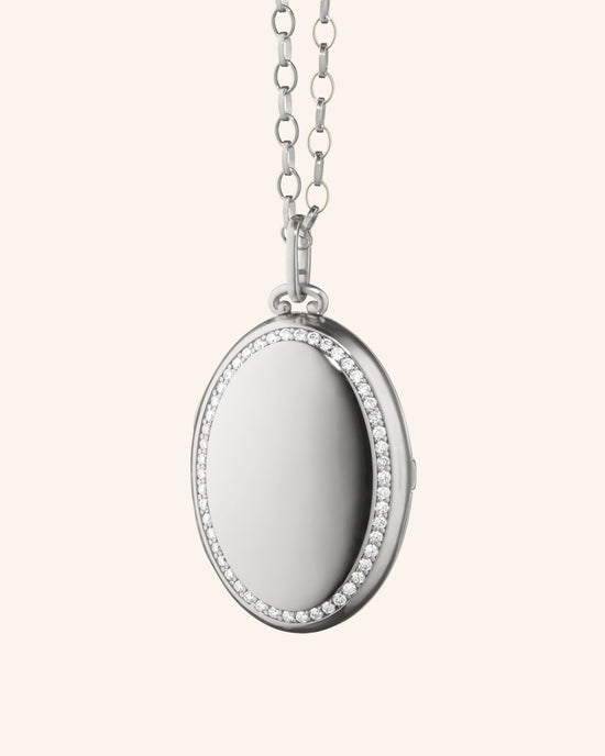18K White Gold Four Image Locket