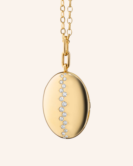 Four Image "Luxe" Staggered Diamond Locket Necklace