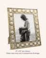 White Agate Geometric Accent 24K Gold Plated Photo Frame, 8x10