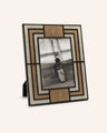 Cream & Taupe Leather Embossed Photographers Molding Frame, 5x7