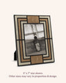 Cream & Taupe Leather Embossed Photographers Molding Frame, 5x7