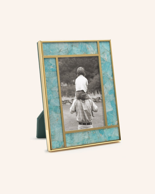 Amazonite & 24K Gold Plated Photo Frame, 4x6