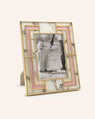 White Quartz & Rose Quartz & 24K Gold Plated Photo Frame