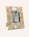 White Quartz & Rose Quartz & 24K Gold Plated Photo Frame