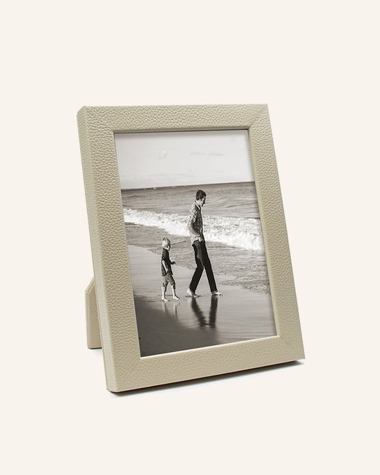 Cream Pebbled Leather Frame
