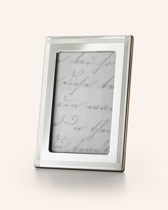 Sterling Silver Cross Hatch Stripe Frame