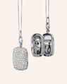 Slim "Fran" Sterling Silver Locket Necklace with White Sapphire