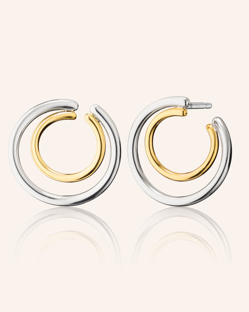 Two-Tone Large Double Galaxy Wrap Hoops