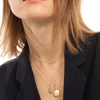 Petite Mother of Pearl Gold Heart Necklace