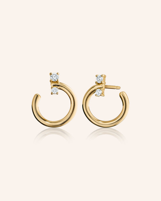 18K Gold Small Galaxy Wrap Hoop Earring with Diamonds