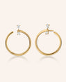 18K Yellow Gold Large Galaxy Wrap Hoop Earrings with Diamonds