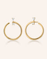 18K Yellow Gold Large Galaxy Wrap Hoop Earrings with Diamonds