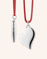 Slim Sterling Silver Heart Locket Necklace with "Skylar" Red Chain