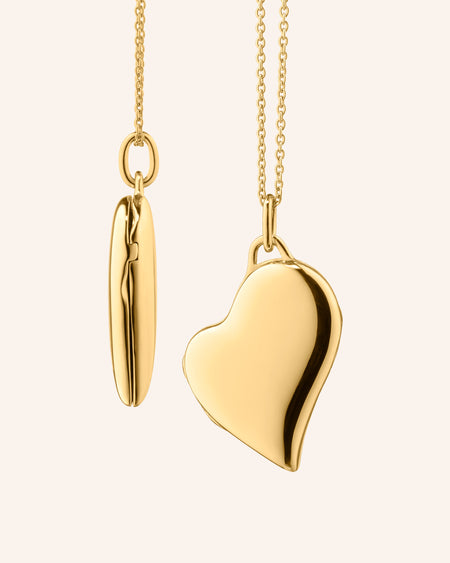 Slim 18K Gold Heart Locket Necklace