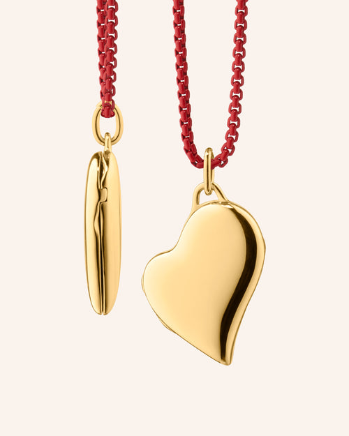 Slim 18K Gold Heart Locket on Skylar Chain