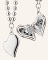 Slim Sterling Silver Heart Locket with Ball Chain