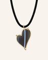 Large "Love" Heart Necklace with Black Agate