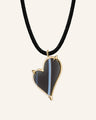 Large "Love" Heart Necklace with Black Agate