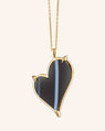 Large Love Heart Necklace with Black Agate