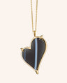 Large Love Heart Necklace with Black Agate
