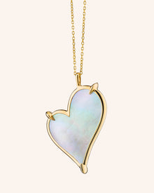 Large Love Heart Necklace with Mother of Pearl