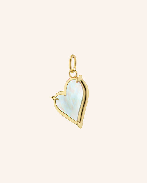 Mother of Pearl Classic Heart 18K Gold Pendant