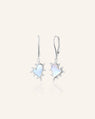 Limited Drop Mother of Pearl Earrings with White Sapphire Accents