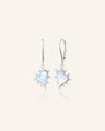 Limited Drop Mother of Pearl Earrings with White Sapphire Accents
