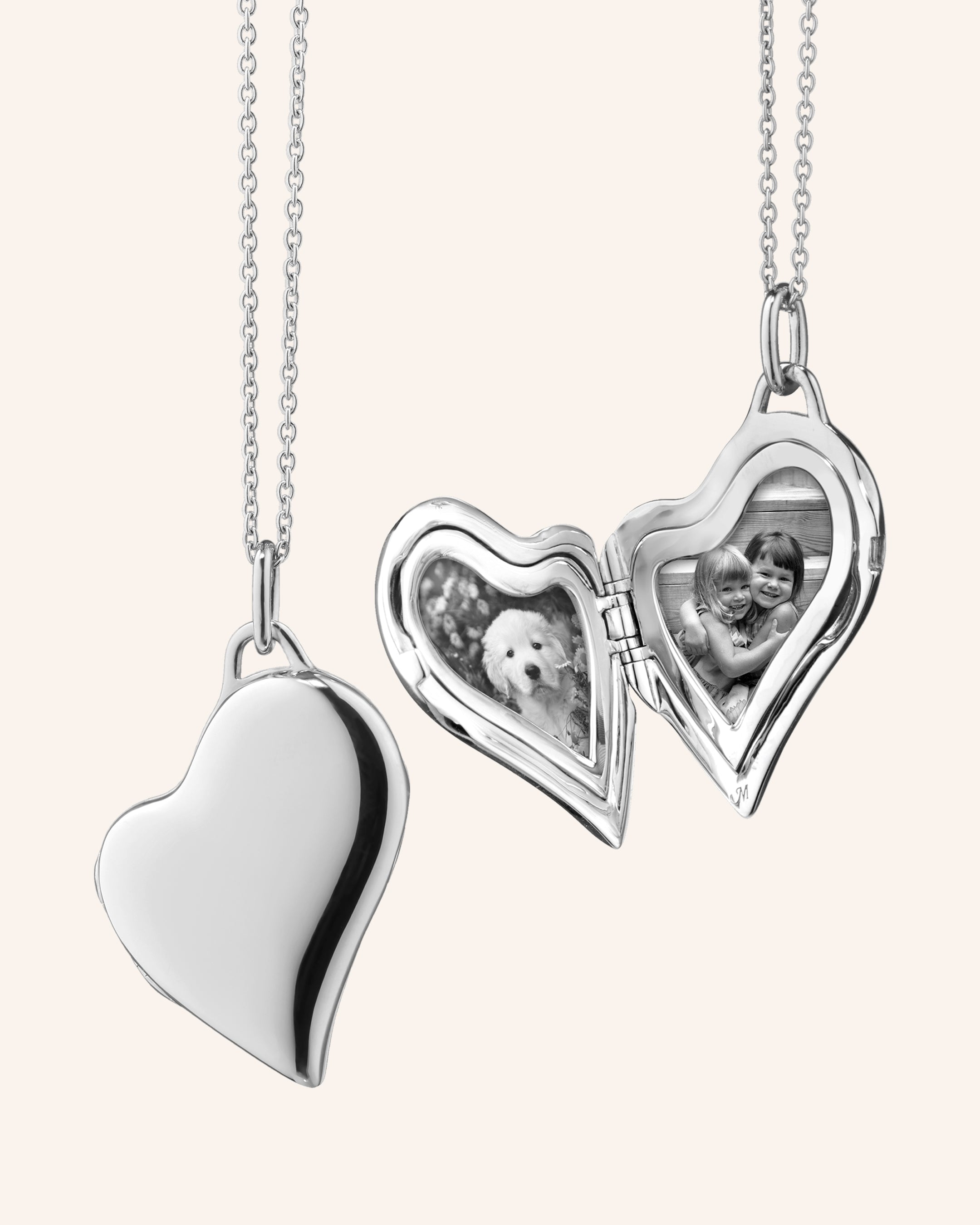 Slim Sterling Silver Heart Locket Necklace | Monica Rich Kosann