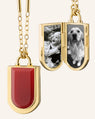 Deco Locket Necklace with Carnelian