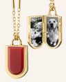 Deco Locket Necklace with Carnelian