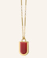 Deco Locket Necklace with Carnelian