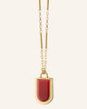 Deco Locket Necklace with Carnelian