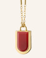Deco Locket Necklace with Carnelian