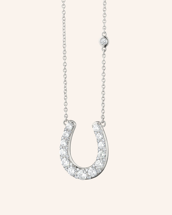 The Horseshoe Necklace with White Sapphires