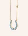 The Horseshoe Necklace with Aquamarine and Diamonds