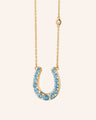 The Horseshoe Necklace with Aquamarine and Diamonds