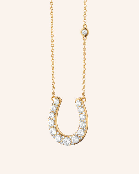 18K Gold & Diamond Horseshoe Necklace | Monica Rich Kosann