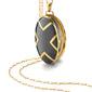 Chevron Black Ceramic & Gold Locket Necklace