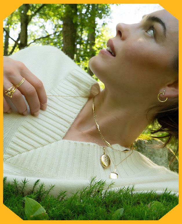 Holiday Jewelry Gift Guide Featuring 18K Gold Locket, Rings & Earrings