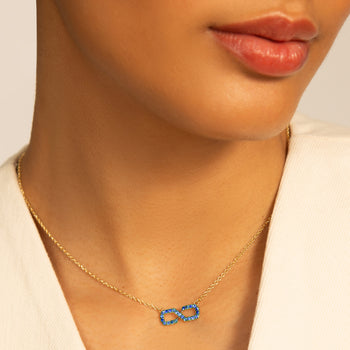 The Symbol Blue Sapphire Infinity Necklace