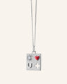 I Love You More Necklace with Red Enamel & White Sapphire