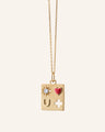 I Love You More Necklace with Red Enamel & Diamonds