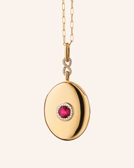 Ruby Infinity Locket Necklace