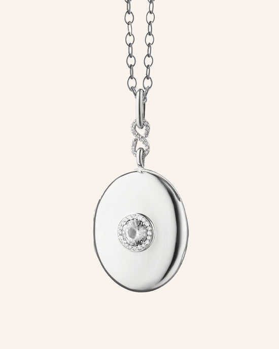 Diamond Infinity White Gold Locket Necklace