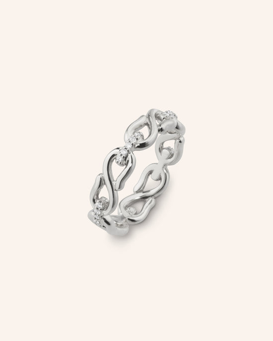 Pave Sapphire Infinity Stackable Ring
